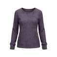 thumbnail image 3 of cocolona Pullover Sweaters for Women Crew Neck Long Sleeve Knitted Fall Tops Casual Loose Solid Color Base Sweater, 3 of 7