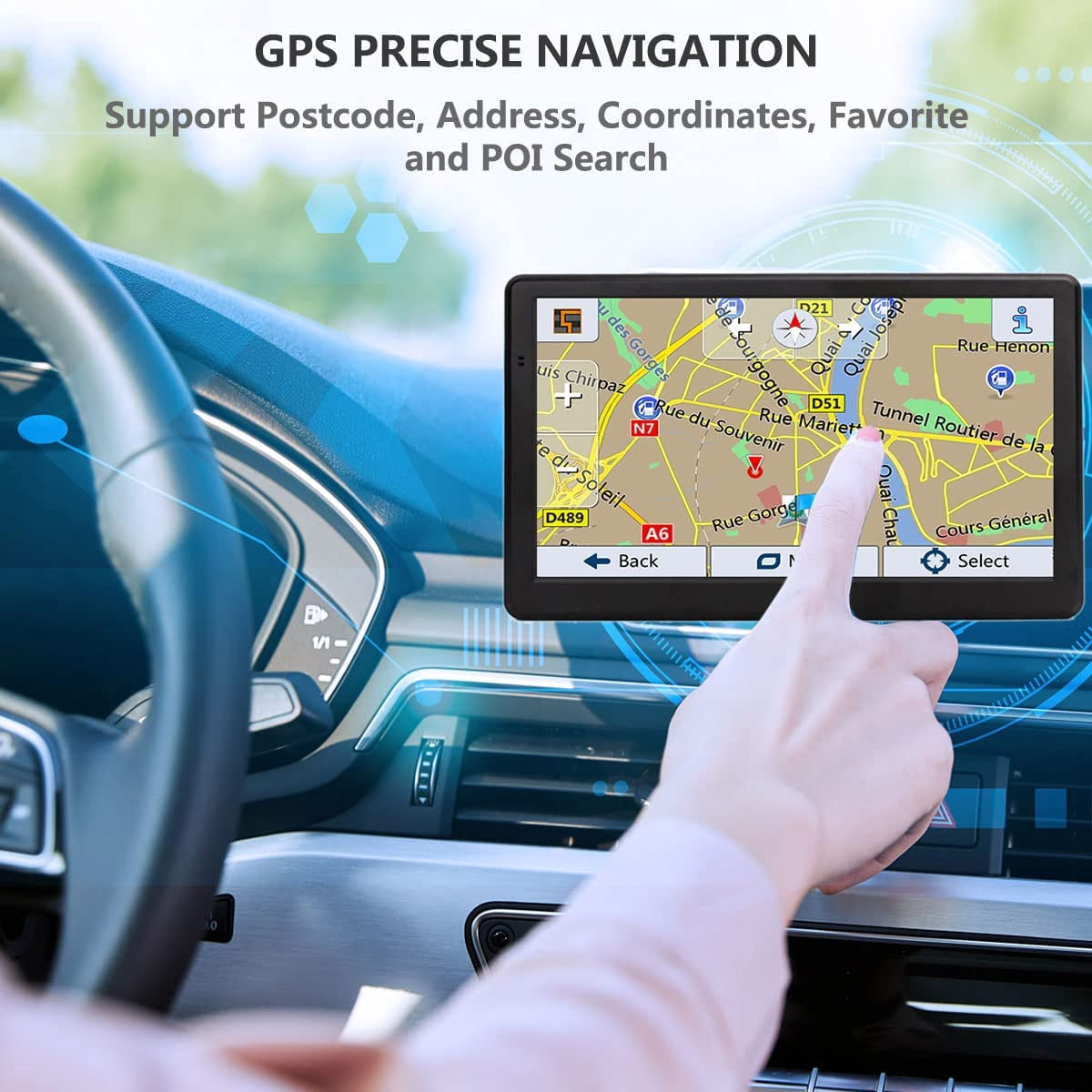 GPS Navigation for Car Truck,7 Inche Touchscreen Car GPS Navigator 8GB 256M with Voice Guidance and Speed Camera Warning Auto GPS with Lifetime Free Map Update