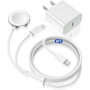 2 in 1 USB C Compatible with i Watch Charger Magnetic Watch Fast Charging Cable Cord 6Ft,Type C Wall Block Compatible for Watch Series Ultra/9/8/7/6/SE/5/4/3/2/iPhone 14/13/12 Case