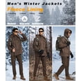 thumbnail image 5 of Tyhengta Men's Winter Jacket Cotton Jackets Fleece Lined Thick Work Warm Cargo Coats with Hooded Coffee 2XL, 5 of 11