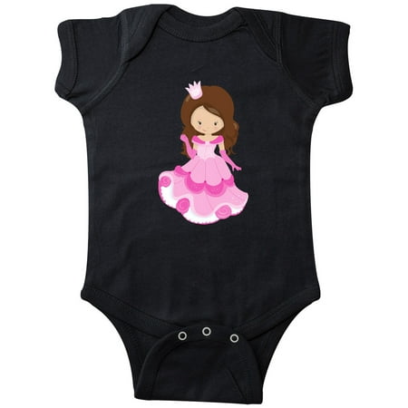 

Inktastic Cute Princess Princess In Pink Dress Brown Hair Gift Baby Girl Bodysuit