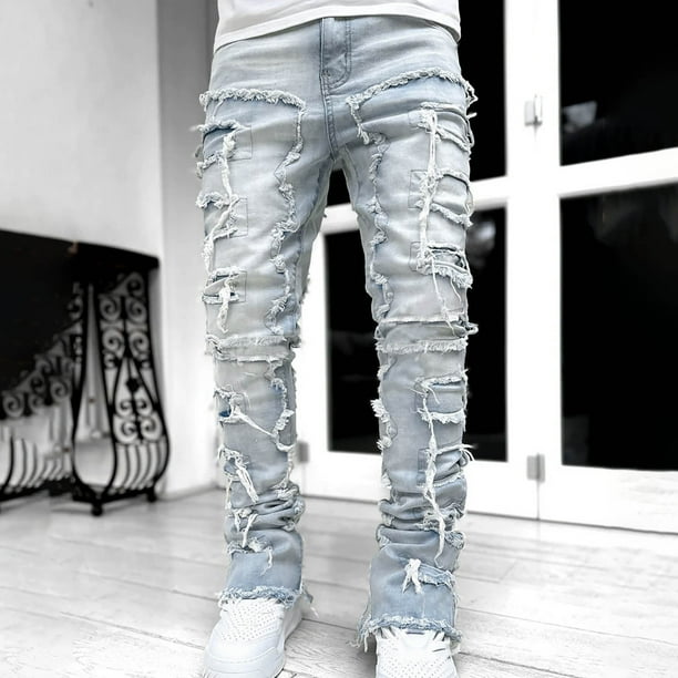 Pantalones largos para hombre con cremallera, botón, cintura elástica, pantalones deportivos casuales con múltiples bolsillos, pantalones para hombre