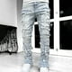 thumbnail image 1 of Pantalones largos para hombre con cremallera, botón, cintura elástica, pantalones deportivos casuales con múltiples bolsillos, pantalones para hombre, 1 of 6