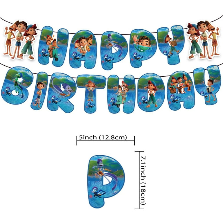 Luca Party Supplies,Luca Happy Birthday Banner Hanging Swirls for Luca  Birthday Decorations. GP27 