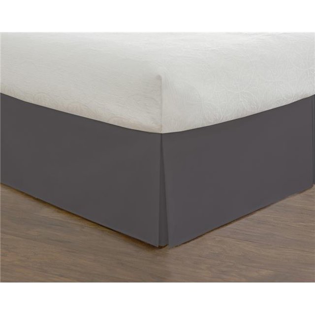 Basic Microfiber Tailored 14 in. Bed Skirt Grey - Twin