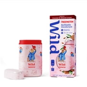 Wild Refillable Deodorant Starter Pack – Aluminum Free. Paddington Case + Coconut & Almond Cream Sensitive Refill, for Women and Men, 1.4oz