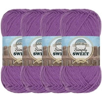 BambooMN Brand - Simply Soft Yarn 100g - 4 Skeins - 50% Cotton 50% Polyestser - Lilac Spray - Color 202