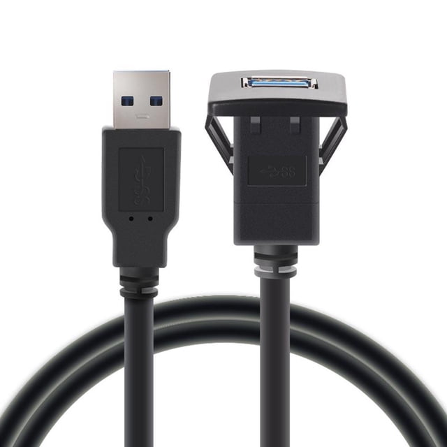 Cable de montaje empotrado para coche de 1 m/3,3 pies USB3.0 A macho a USB3.0 A hembra de un solo puerto Hugtrwg Nuevos Originales