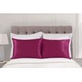 thumbnail image 2 of Luxury Satin Pillowcase for Hair and Skin Queen Satin Pillowcase with Zipper, Raspberry (2 per Pack) - Blissford, 2 of 5