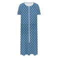 thumbnail image 4 of Riecok Plus Size Nightgowns Gradient Short Sleeve Loungewear Soft Cozy Long Length Sleepwear with Pockets, 4 of 7