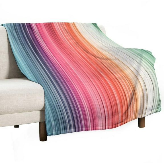3D Abstract Lines Print Blanket Warm Throw Blanket Soft Flannel Lightweight Throw Blankets Couch Bed Travel Bedding Room Decor for Kids Teens Adults