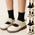 thumbnail image 1 of JDQJBZ Girls Leather Shoes Mary Jane Flats Pearls Ribbon School Style, 1 of 5