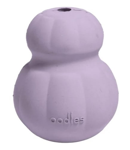 Oodles Durable Rubber Purple Fillable Interactive Dog Treater, Large