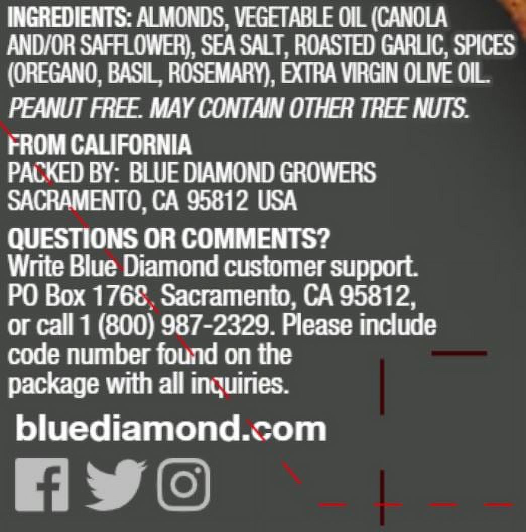 Blue Diamond Gourmet Almonds, Garlic, Herb and Olive Oil 10 oz - image 3 of 3