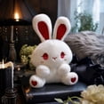 thumbnail image 2 of Gothic Dark Fantasy Animal Plush Toys, Cute Creepy Bunny Fox Cat Demon Stuffed Animals, Soft Polyester Sitting Plushies, Halloween Decorations Indoor, Collectible Gift for Teens, Bedroom Decor-F, 2 of 5