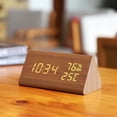 thumbnail image 5 of CDesktop Clocks Home Deco Wooden Alarm Clock Watch Table Voice Ontrol Digital Wood Despertador USB/AAAA Powered Electronic, 5 of 5