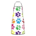 thumbnail image 1 of XMXY Chef Aprons with Pockets for Women Men, Colorful Animal Paw Tracks Waterproof Cooking Kitchen Aprons, 28.3 x 20.4 inches, 1 of 8