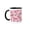 Black/White, variant on 3drose, Valentines Day Pattern of Gorgeous and Pretty Pink Boho Flowers Gift, 11oz Two-tone Red Mug