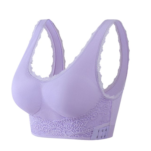 Qarigey Sujetador deportivo Sexy y de apoyo para mujer, sujetador para ir al gimnasio para mujer, sujetador sin costuras, sujetador de realce, Ropa interior Púrpura,1 XXL