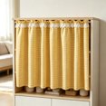 thumbnail image 5 of Feledorashia Cabinet Curtain, Short Cupboard Cover, Decorative Privacy Panel for Open Shelving Kitchen Cabinet Utility Nook and Storage Area, Soft Fabric Panel with Gathered Top Edge and Hooks, 5 of 7