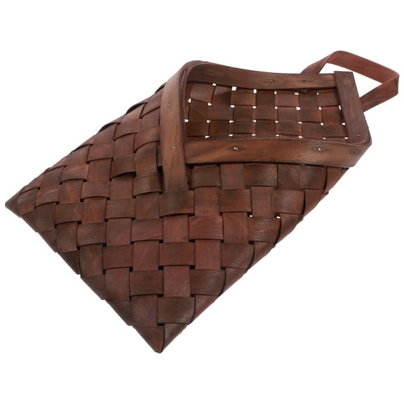 Mobestech Hanging Woven Wall Basket Woven Baskets Coffee Wood for Orchard 1Set