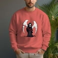 thumbnail image 5 of Men's 330g 100% Cotton Dropped Shoulder Crew Neck Sweatshirt-Grim Reaper Pattern, 5 of 15