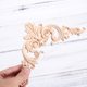 thumbnail image 5 of 4pcs Wooden flower, wood carving, decal corner, decal frame, wall, door, furniture, wood carving, decoration, handicraft, 5 of 5
