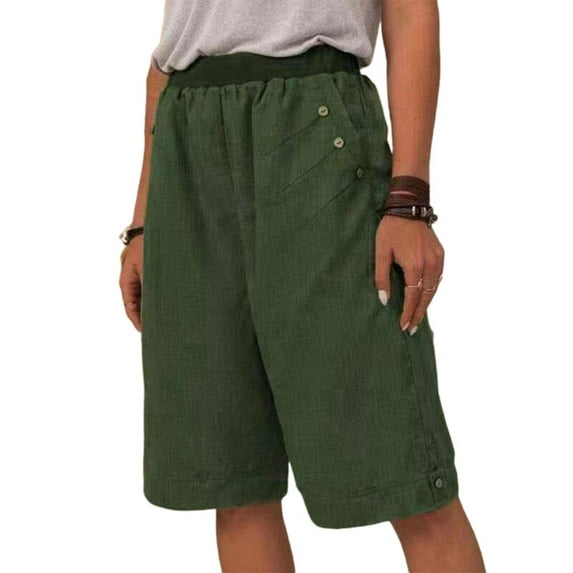 Women Solid Color Lounge Pants cotton and Linen Loose Wide Leg Drawstring Comfy Lounge Pajama Homewear Loungewear Capris Pants with Pockets