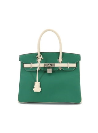 Unisex Pre-Owned Authenticated Hermes Swift Birkin 25 Calf Leather Green  Handbag Top HandleBag 