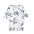 thumbnail image 2 of AKOEE Tie Dye T-Shirts Womens Oversized Fit Summer Crewneck Short Sleeve Tops Loose Casual Workout Tees (M, White), 2 of 8