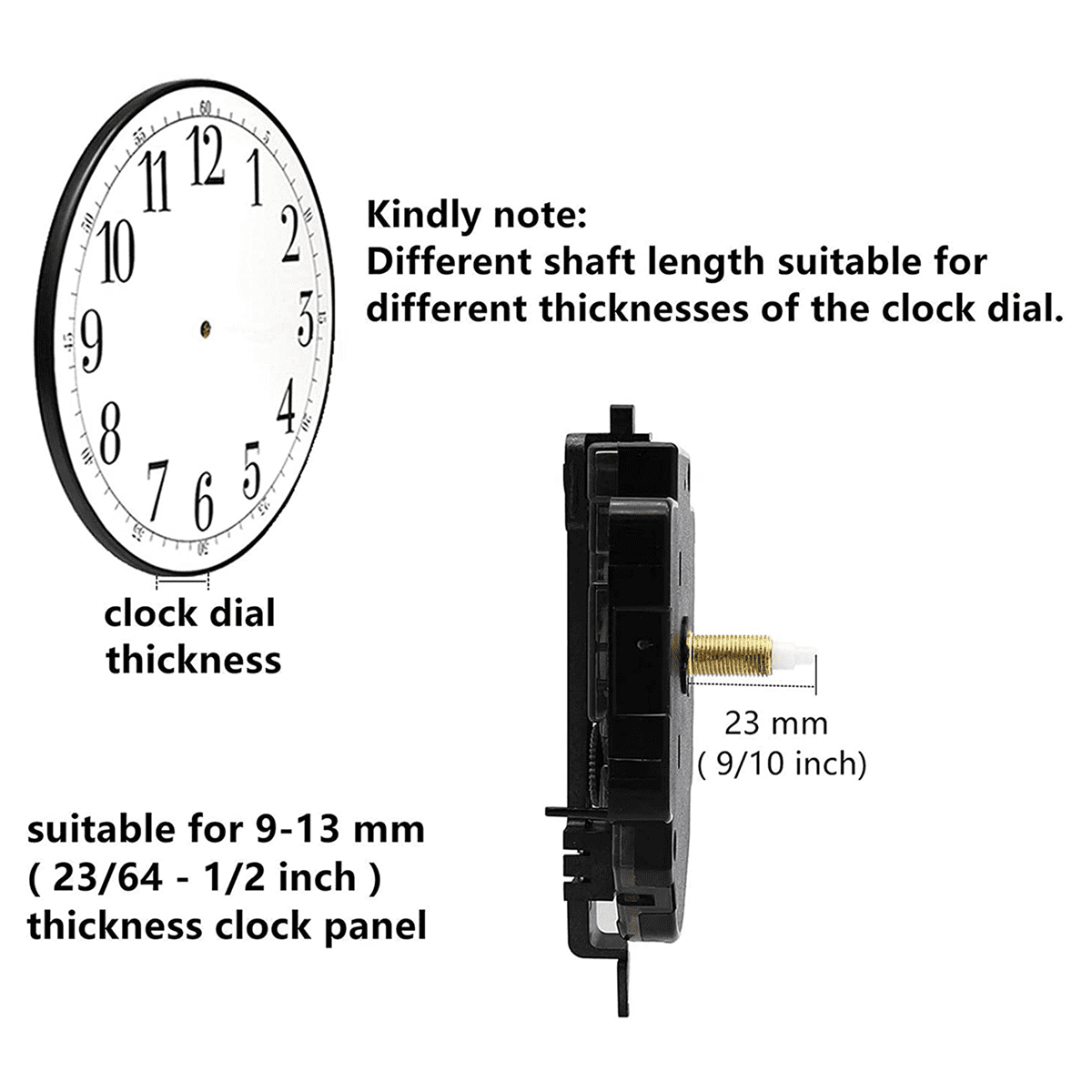 6 Set DIY Quartz Pendulum Clock Movement Mechanism with 12 Pairs of Hands Wall Quartz Clock Repair Tool Parts