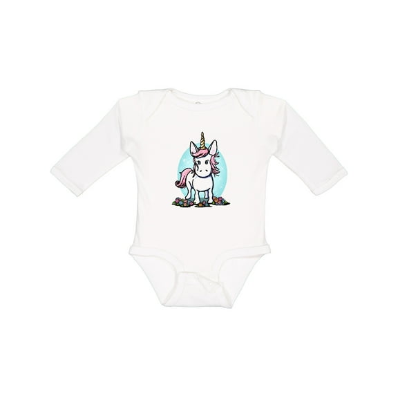 Inktastic KiniArt Unicorn Boys or Girls Long Sleeve Baby Bodysuit