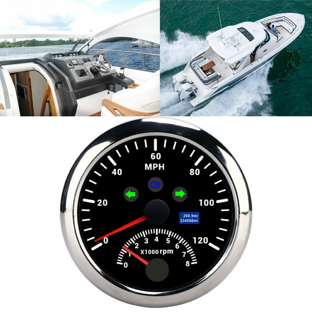 Compteur de vitesse GPS numérique étanche et réglable LCD, odomètre avec  antenne GPS pour bateau, voiture, moto, moteur, Yacht