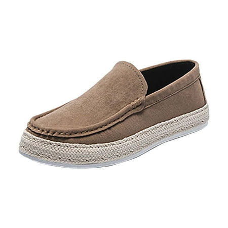 NOKIO Men S Slip-On Suede Shoes Men S Casual Slip-On Sneakers Single Shoes Canvas Shoes Men s One Foot Stirrup Cloth Shoes Soft Bottom Low Heel Comfortable Casual Shoes Men s Loafers