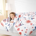 thumbnail image 4 of Homewish Kids Teenagers Girls Cartoon Bow Knot 3 Pieces Queen Comforter Set,USA Flag Firework Ultra Soft Bedding Sets,Independence Day Bedding Comforter Set Breathable,Microfiber Bedroom Decor, 4 of 8