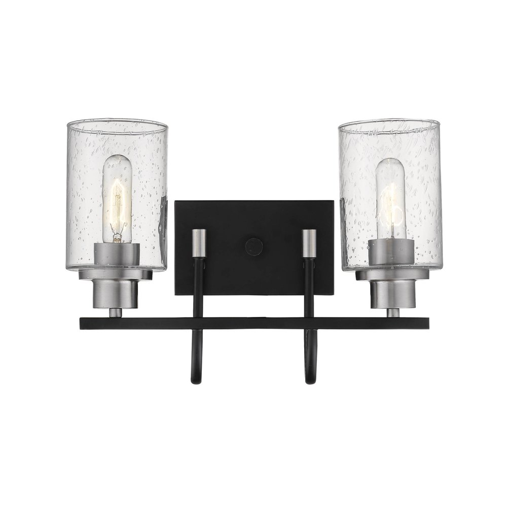 Millennium Lighting Vanity, Matte Black/Brushed Nickel