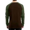 thumbnail image 3 of Domuza Men's Waffle Henley Shirts Long Sleeve Trendy Casual Button Up T Shirt Fall Lightweight Loose Fit Raglan Color Block Tops Dark Green 3XL, 3 of 8