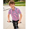 thumbnail image 2 of Aideaone Boys Performance Polo Shirts Short Sleeve Hawaiian Tropical Graphic Print Casual Shirts Size 5-14, 2 of 7