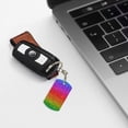 thumbnail image 7 of Uemuo Rainbow Glitter Pattern Rectangular Metal Keychain - Durable, Stylish, and Personalized Key Ring for Men and Women,Engraved Keychain,Gift Slim Sturdy Keychain, 7 of 7