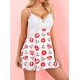 thumbnail image 5 of Qylux Women's Lingerie Sexy Lace Babydoll – Sheer Nightgown Sleepwear White Lip S, 5 of 9