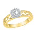 thumbnail image 1 of DGOLD Bague de Promesse Abstraite en Or Jaune 10kt avec Diamant Rond Blanc pour Femmes (1/5 cttw), 1 of 3