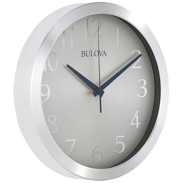 Bulova Winston C4844 - Reloj de Pared (1 Unidad), Color Plateado.