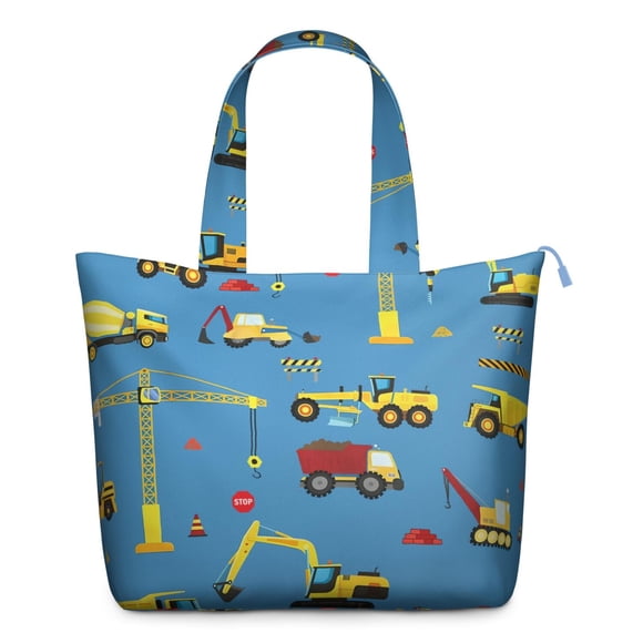 Grand Fourre-Tout de Voyage avec Motifs de Camion de Dessin Animé et de Camion de Pompiers, Sac de Fin de Semaine Léger avec Sangle Ajustable et Multiples Poches, Idéal pour le Gym, la Randonnée et les Voyages d'Affaires