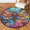Multicolour 3, variant on CURLYOOT Farmhouse Deer 5.2ft Round Rug for Living Room, Large Washable Area Rug, Non Slip Floor Mat Indoor Rugs for Bedroom, Dining Room, Offices, Entryway