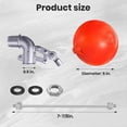 thumbnail image 3 of Valve Flottante en Acier Inoxydable 3/4 Pouce pour Réservoir d'Eau, Design Robuste avec Tige Réglable pour Contrôle du Niveau d'Eau, 1 x Valve Flottante, 3 of 6