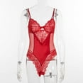 thumbnail image 6 of Womens Sexy Bodysuit Lingerie One Piece Clearance Lace S-3XL Fashion Underwear Backless Red One Piece Jumpsuit, 6 of 9