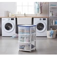 thumbnail image 3 of Italhome Cajonera De Plástico, Cajonera Organizador Con Ruedas De Color Blanco Azul Con 3 Cajones Transparentes Fox, 3 of 8