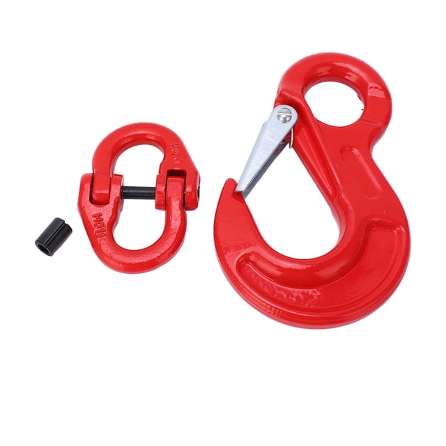 Gancho De Elevación, 3.15T Cojinete De Carga 35 Acero Al Molibdeno Cromado Gancho De Eslinga De Ojo Con Hebilla De Anillo Doble Para Transporte Portuario ANGGREK 3.15 Tons Lifting Hook