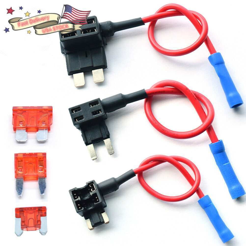 Ijuicy 5-Pack 12V Car Add-a-Circuit Fuse Taps - Mini ATM/APM Blade Fuse Adapters With 15A Fuses