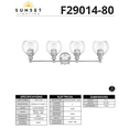 thumbnail image 2 of Sunset Lighting Oriana 4Lt Mb Vanity With Clear Seeded Glass Satin Nickel F29014-80, 2 of 2